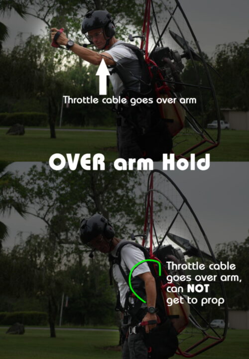 Throttle Cable Placement to Avoid Maiming FootFlyer